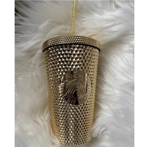 Gold Studded Starbucks Tumbler